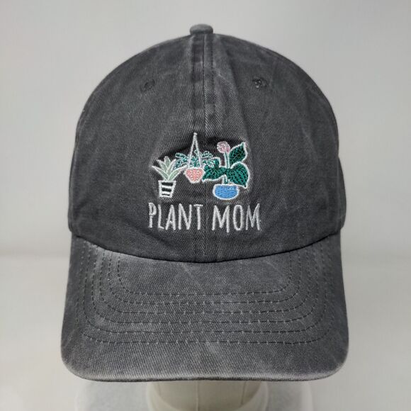Plant Mom Slideback Hat Gray One Size Adjustable Embroidered 6 Panel Olivia Moss - Picture 2 of 8